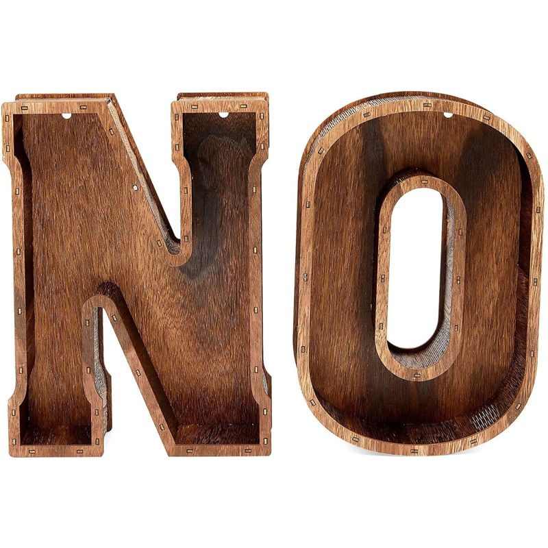 Juvale "VINO" Letters Wine Cork Holder, Brown Wood Home D'ecor, 11.75" tall