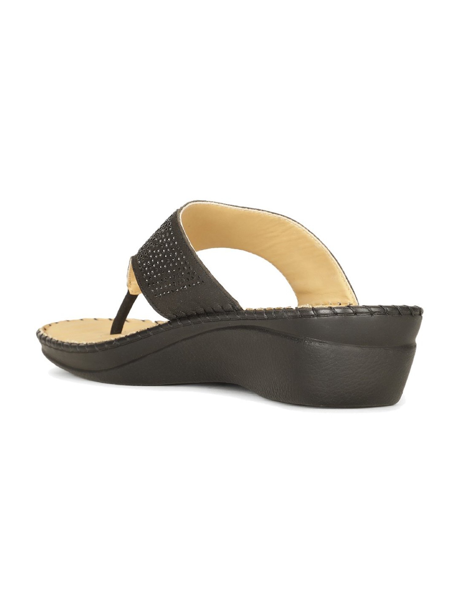 Scholl by Bata Women's Black Thong Wedges