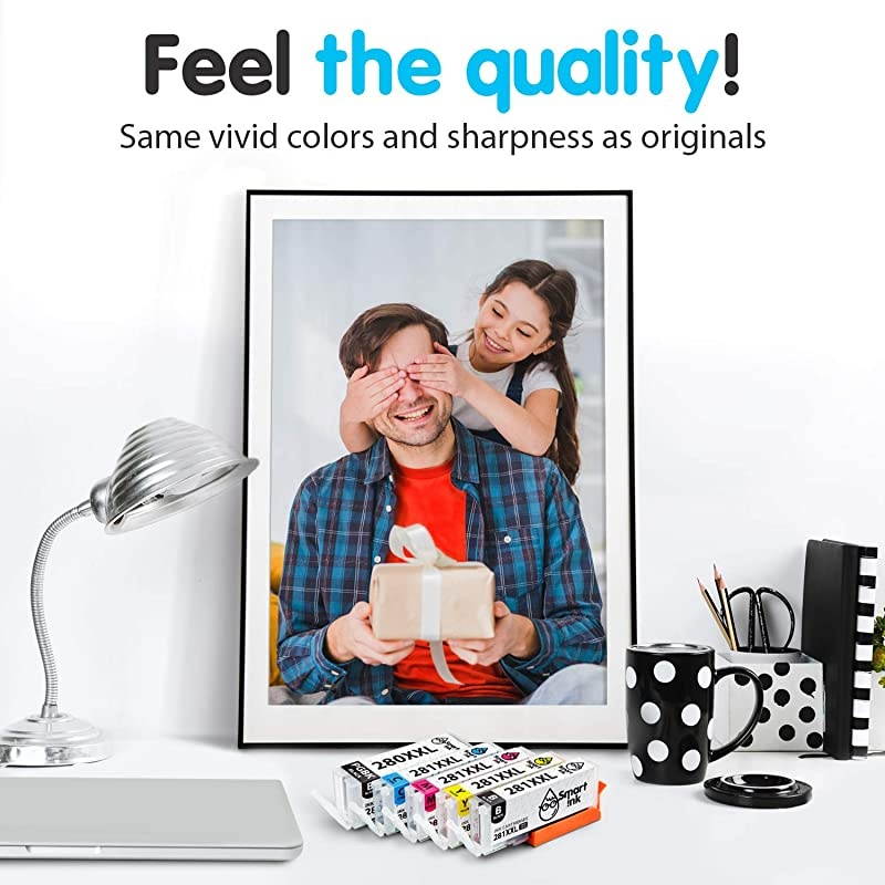 Compatible Ink Cartridge Replacement for Canon 280 281 PGI-280XXL CLI-281XXL use with Pixma TR8520 TS6120 TS9120 TS6220 TS8120 TR7520 TS8220 TS702 TS9521C (PGBK & BK/C/M/Y 5 Pack Combo)