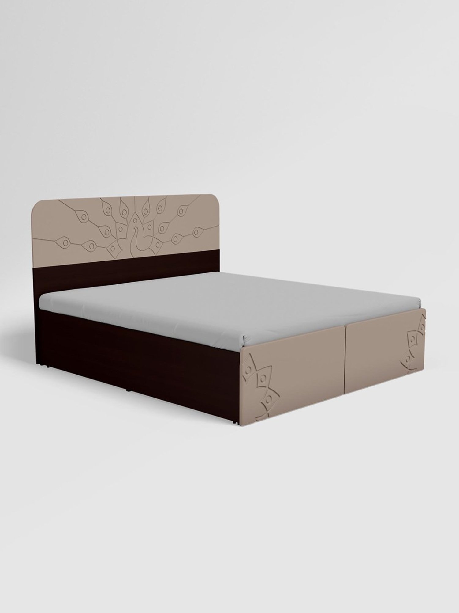 Nilkamal Riva Black Engineered Wood King Size Bed with Storage