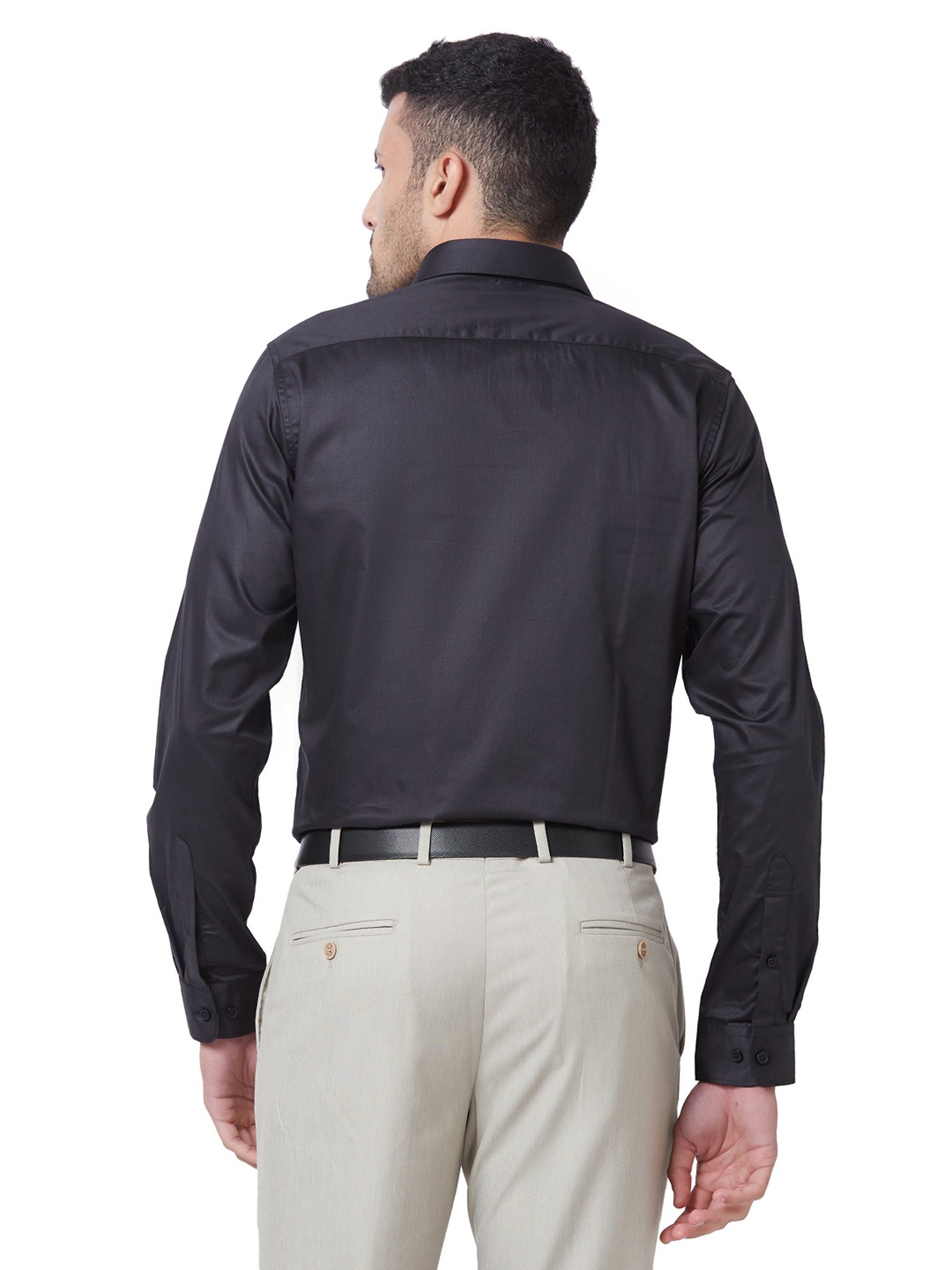 Kenneth Cole Black Slim Fit Cotton Shirt