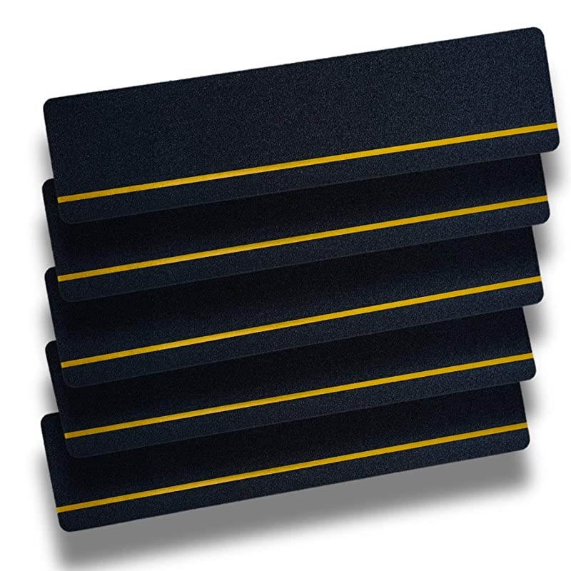 Stairs Treads Non-Slip Tape,Indoor & Outdoor,Safety Treads,6 Inch X 24 Inch,5 PCS/Pack (Black/Reflective)