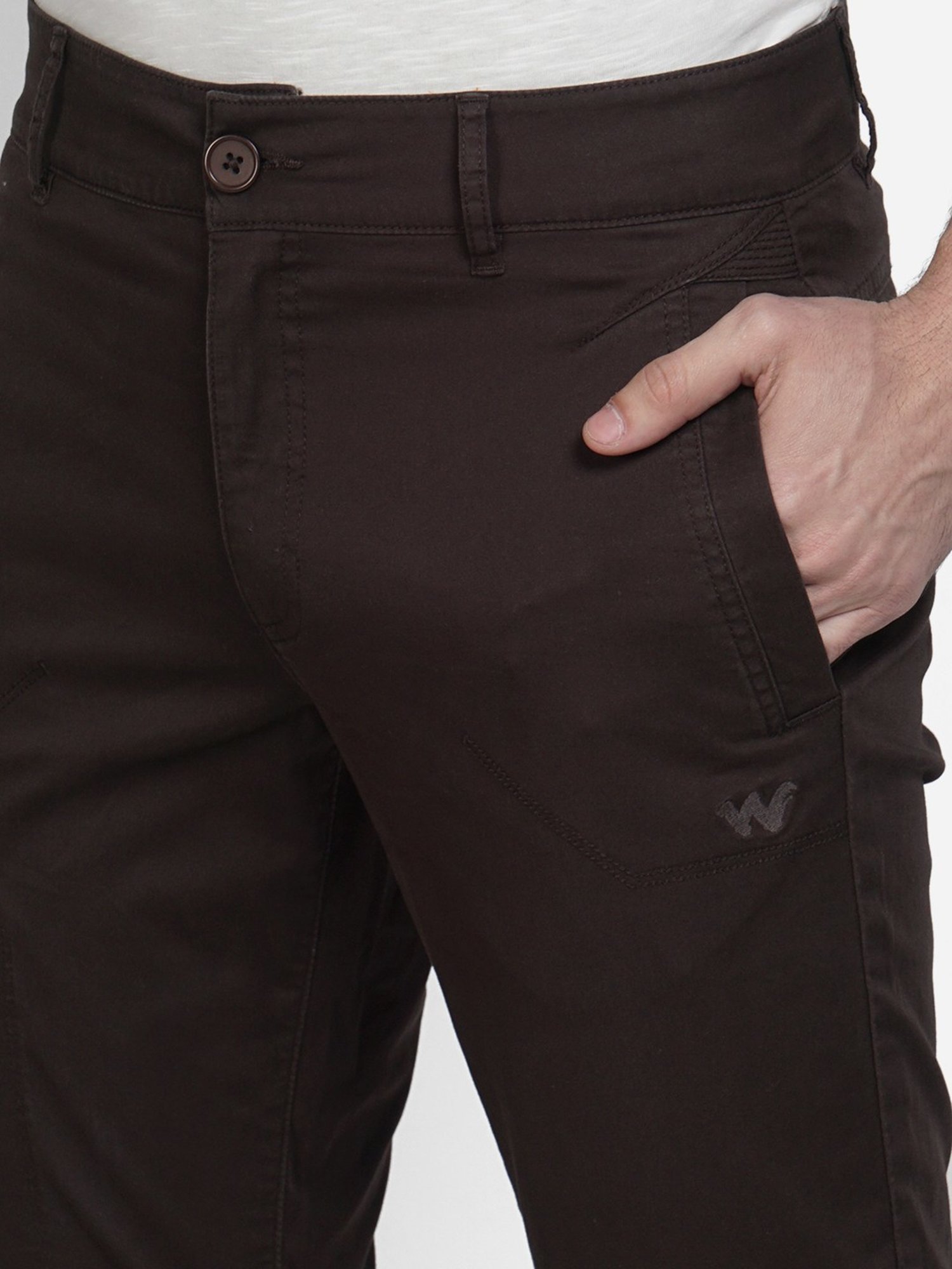 Wildcraft Brown Cotton Regular Fit Trackpants