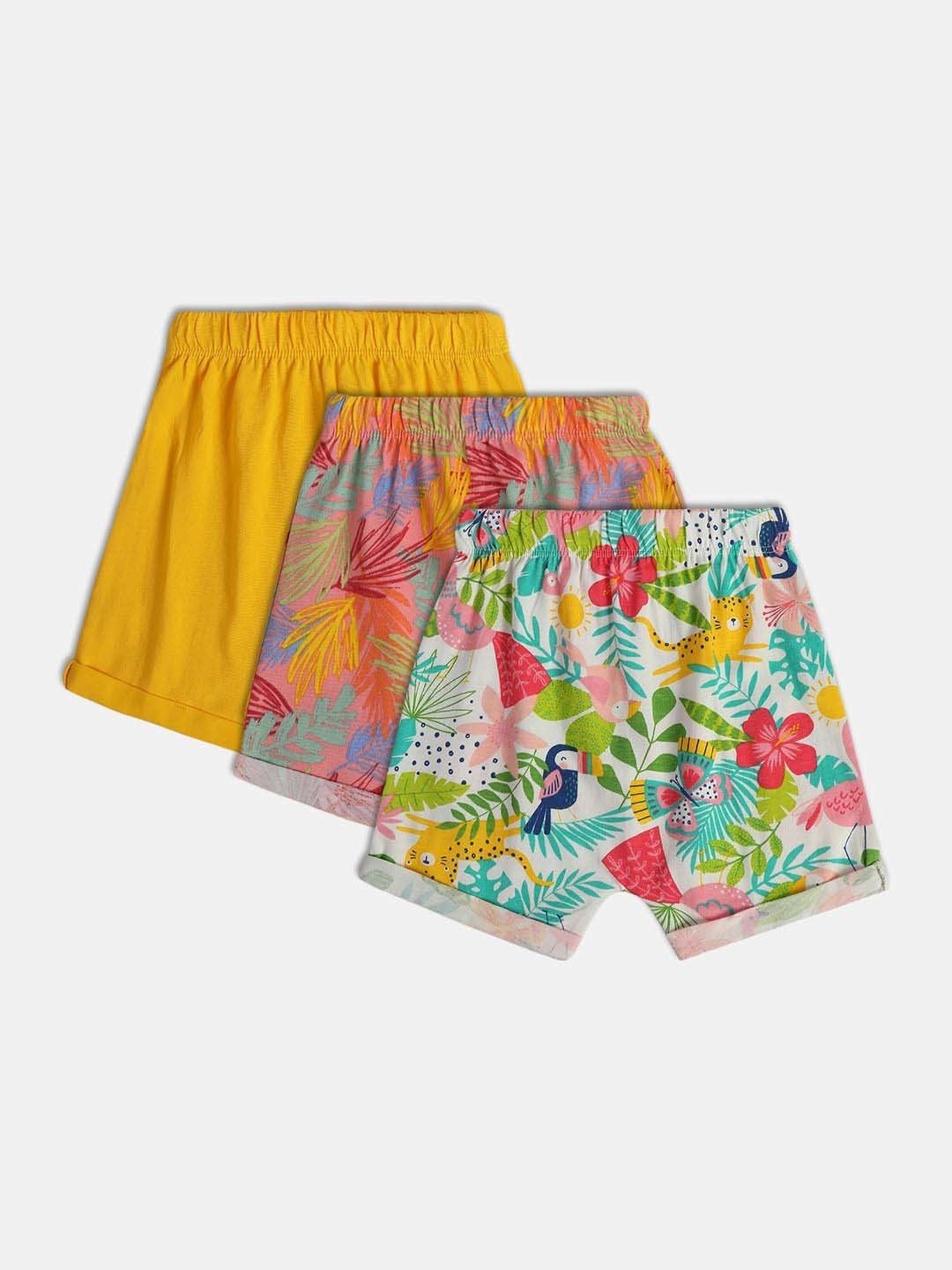 MINIKLUB Kids Multicolor Printed Shorts (Pack of 3)