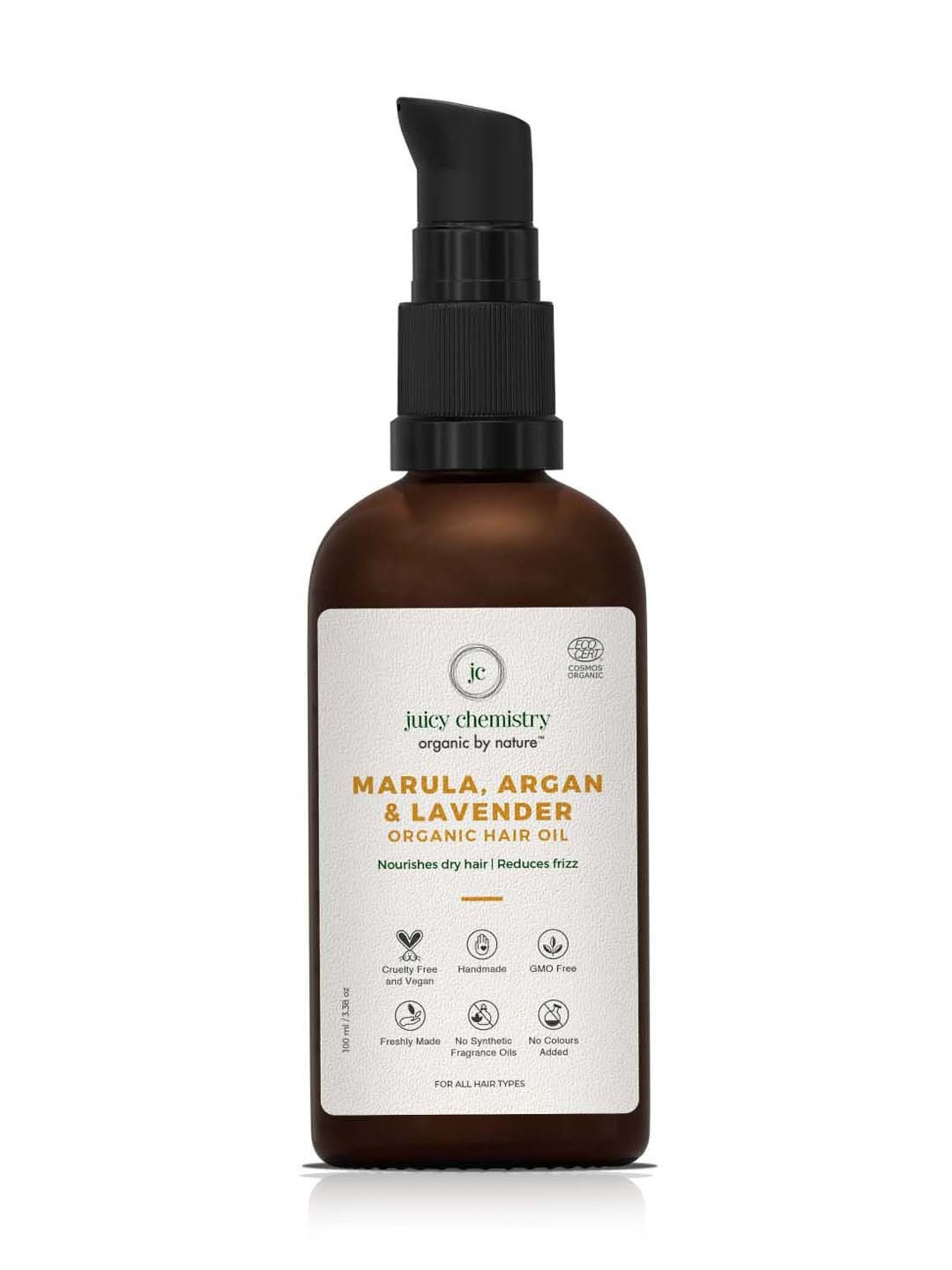 Juicy Chemistry Organic Marula Argan & Lavender Organic Hair Oil - 100 ml