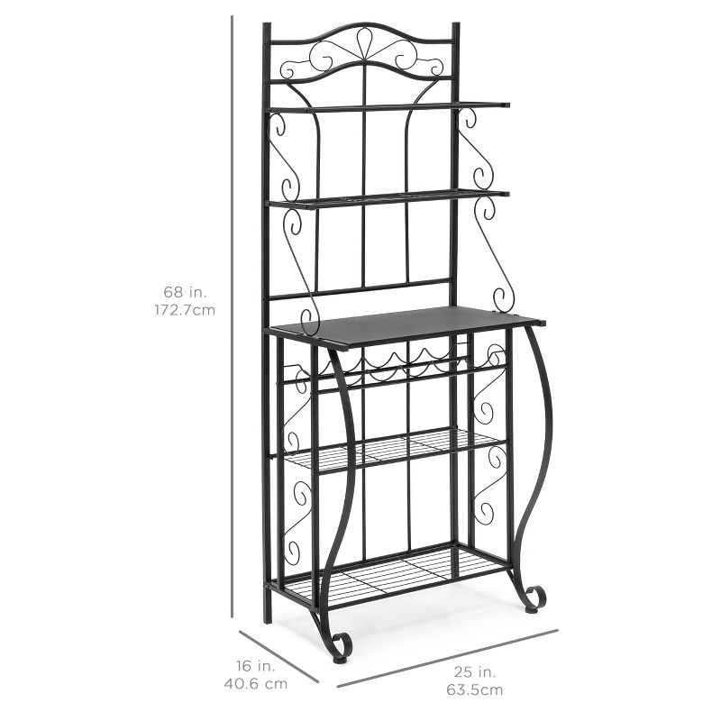 Best Choice Products Multiuse 5 Tier Black Metal Kitchen Bakers Rack