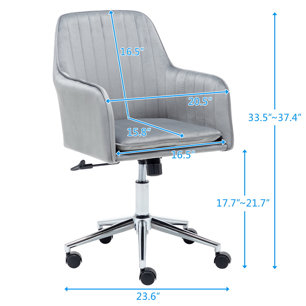 Velvet fabric Office Desk Chair with Mid-Back