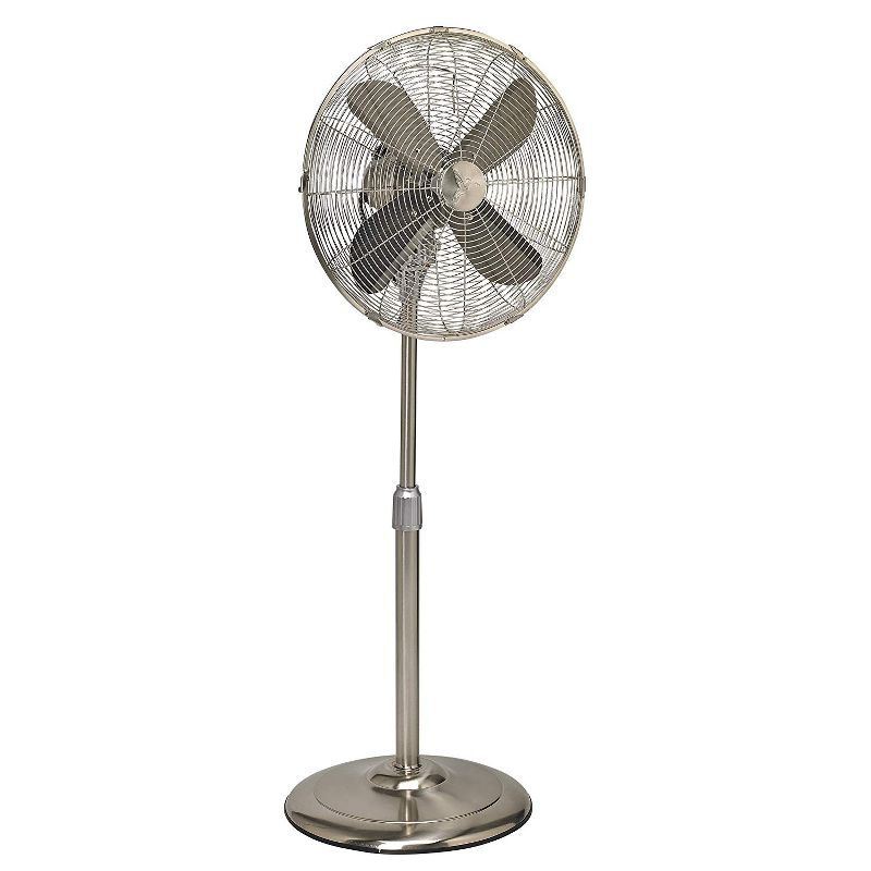 DecoBreeze DBF0439 17 Inch Brushed Stainless Steel Indoor Floor Fan, Silver