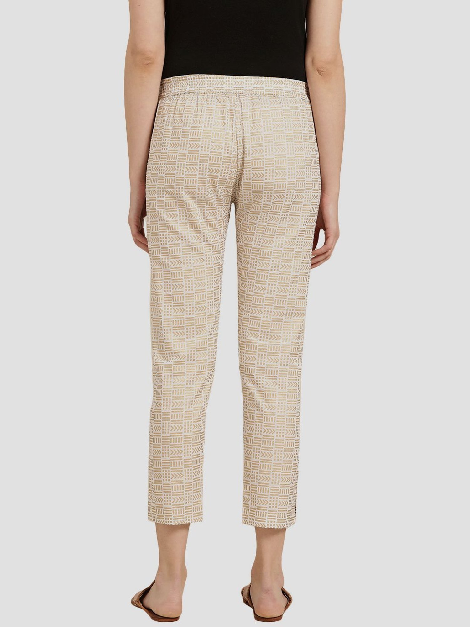 KSUT White Printed Pants