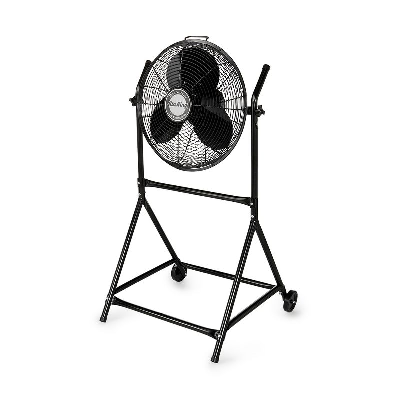 Air King 18" 1/6 HP 3-Speed Adjustable Height Floor Fan with Roll-About Stand