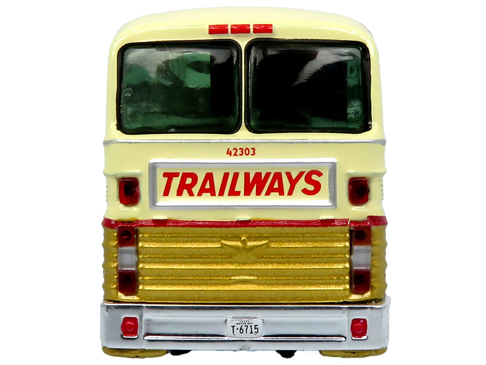 1969 Eagle Model 05 Coach Bus "Golden Eagle - Continental Trailways" Gold Metallic and Cream with Red Stripes Limited Edition to 504 pieces Worldwide 1/87 (HO) Diecast Model by Iconic Replicas