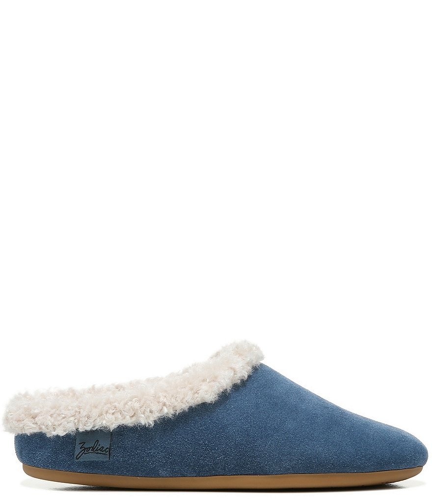Zodiac Paloma Suede Faux Shearling Lined Slippers