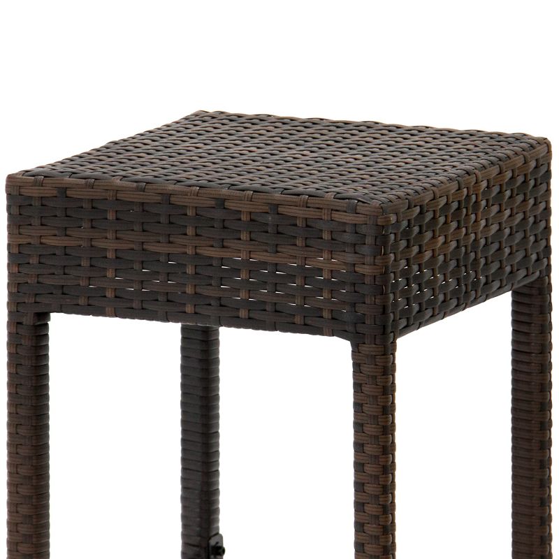 Best Choice Products Set of 2 Dual-Tone Outdoor Furniture Backless Wicker Bar Stools - Brown