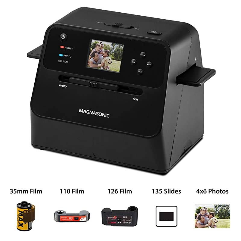 AllinOne Film amp Photo Scanner 14MP Resolution Converts 4x6 Photos 35mm110126 Film amp 135 Slides into Digital JPEGs Vibrant 24quot LCD Screen Fast Scanning FS60