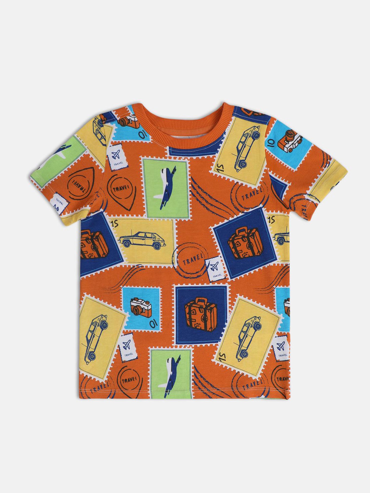 MINIKLUB Kids Brown Printed T-Shirt