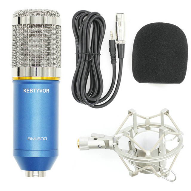 Professional BM-800 BM800 Condenser KTV Microphone Cardioid Pro Audio Studio Vocal Recording Mic KTV Karaoke+ Metal Shock Mount