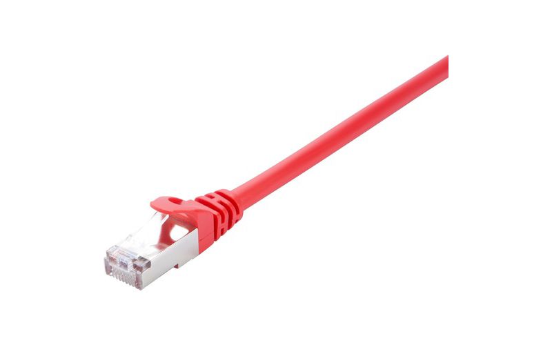 V7 Red Cat5e Shielded (STP) Cable RJ45 Male to RJ45 Male 5m 16.4ft - 16.40 ft Category 5e Network Cable for Modem, Router, Hub, Patch Panel