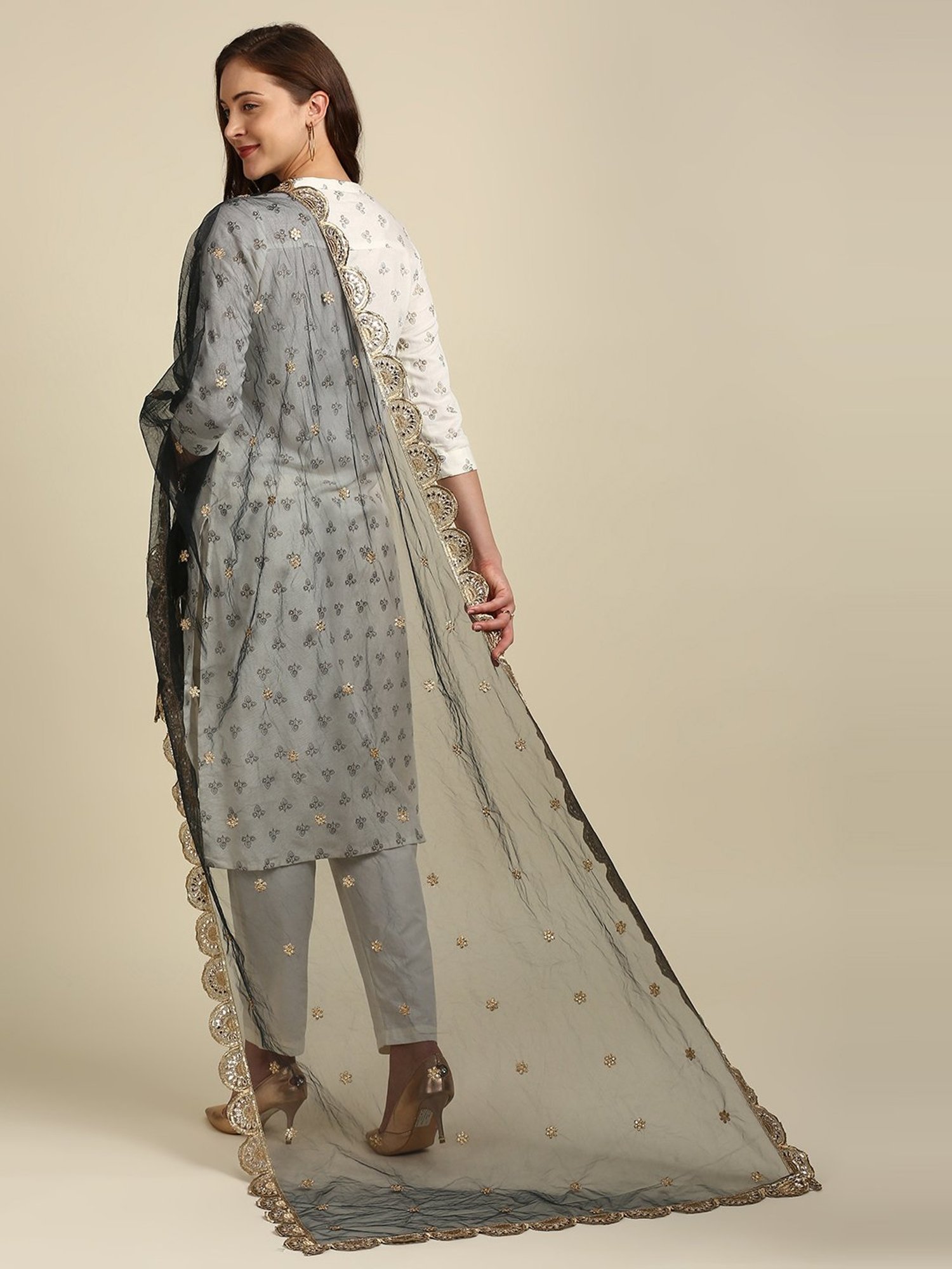 Dupatta Bazaar Black Zari Work Dupatta