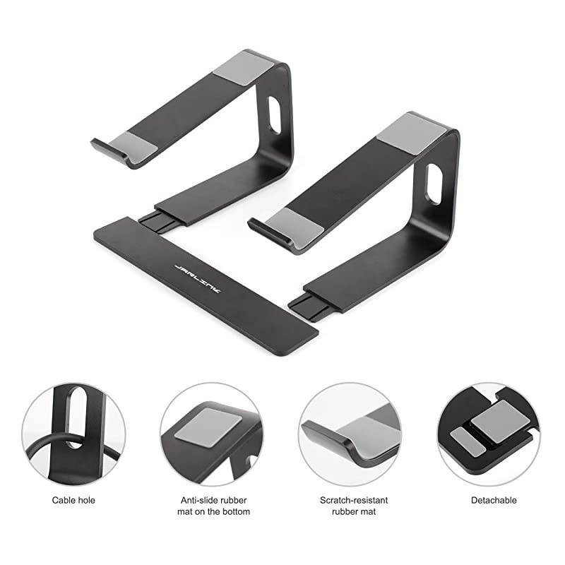 Aluminum Laptop Stand Ergonomic Detachable Laptop Holder Riser Compatible with MacBook Air ProDell XPSHPLenovo up to 156 inches Black