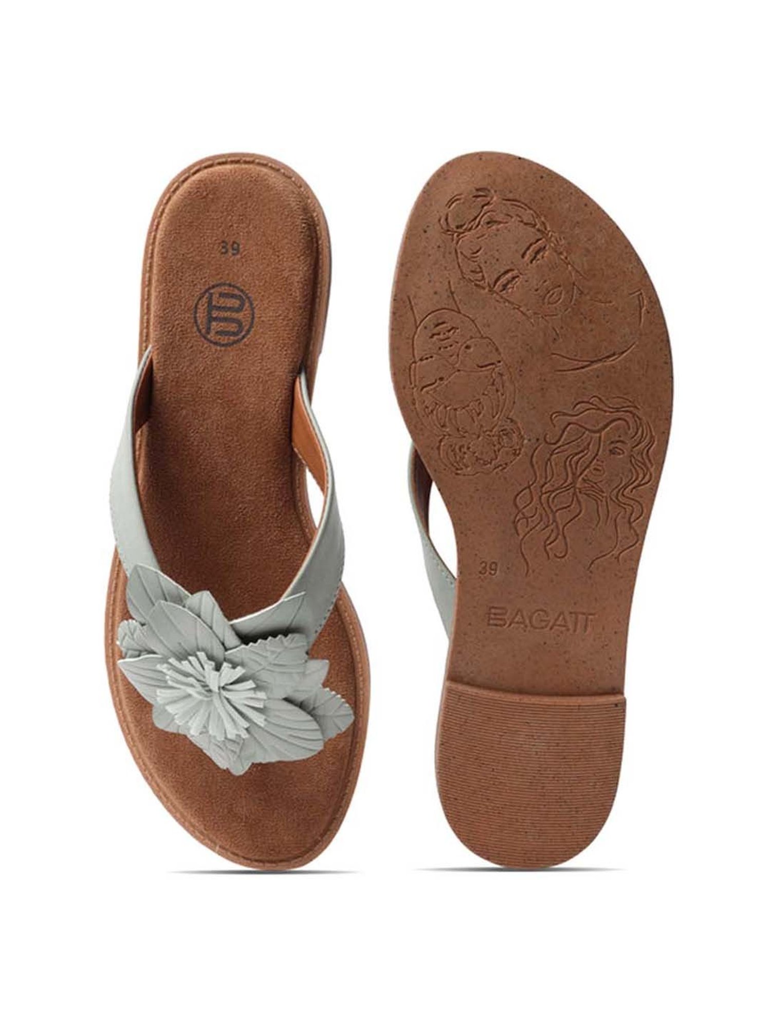 BAGATT Women's Goldy Light Green Thong Sandals