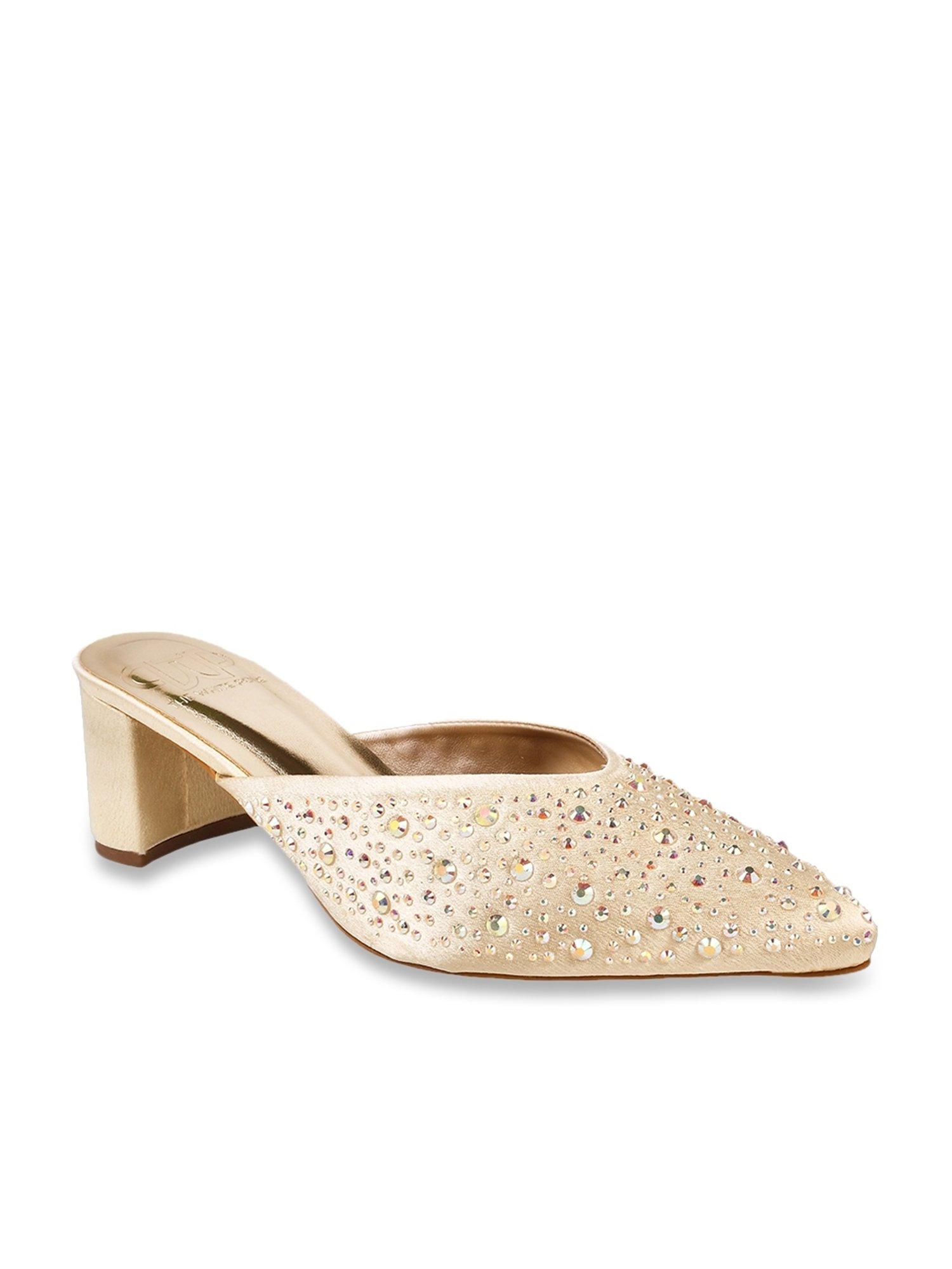 The White Pole Women's Golden Mule Shoes
