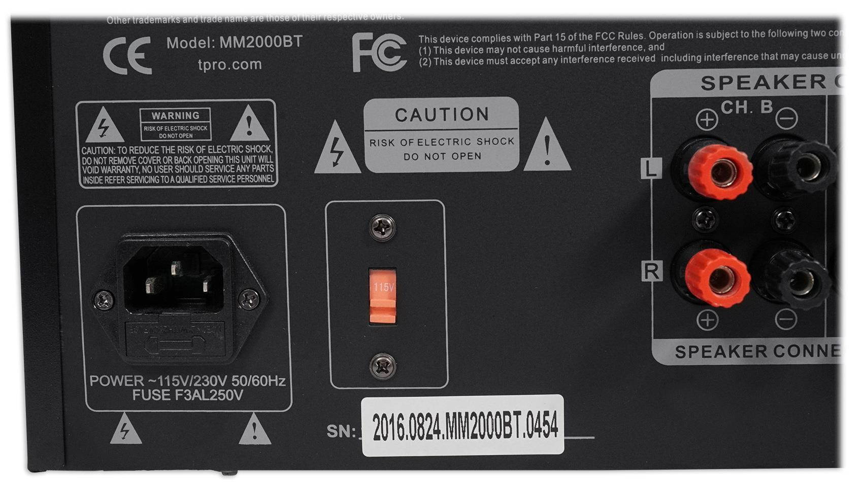 Technical Pro MM2000BT Pro Mic Mixing Amplifier