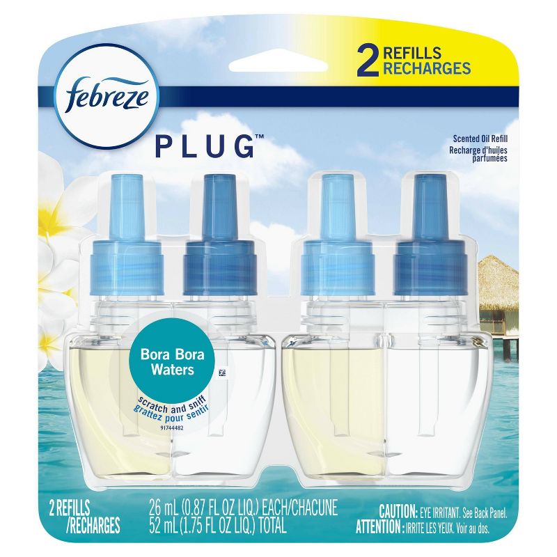 Febreze Plug Bora Bora Waters Refill with Fade Defy Technology - 2ct