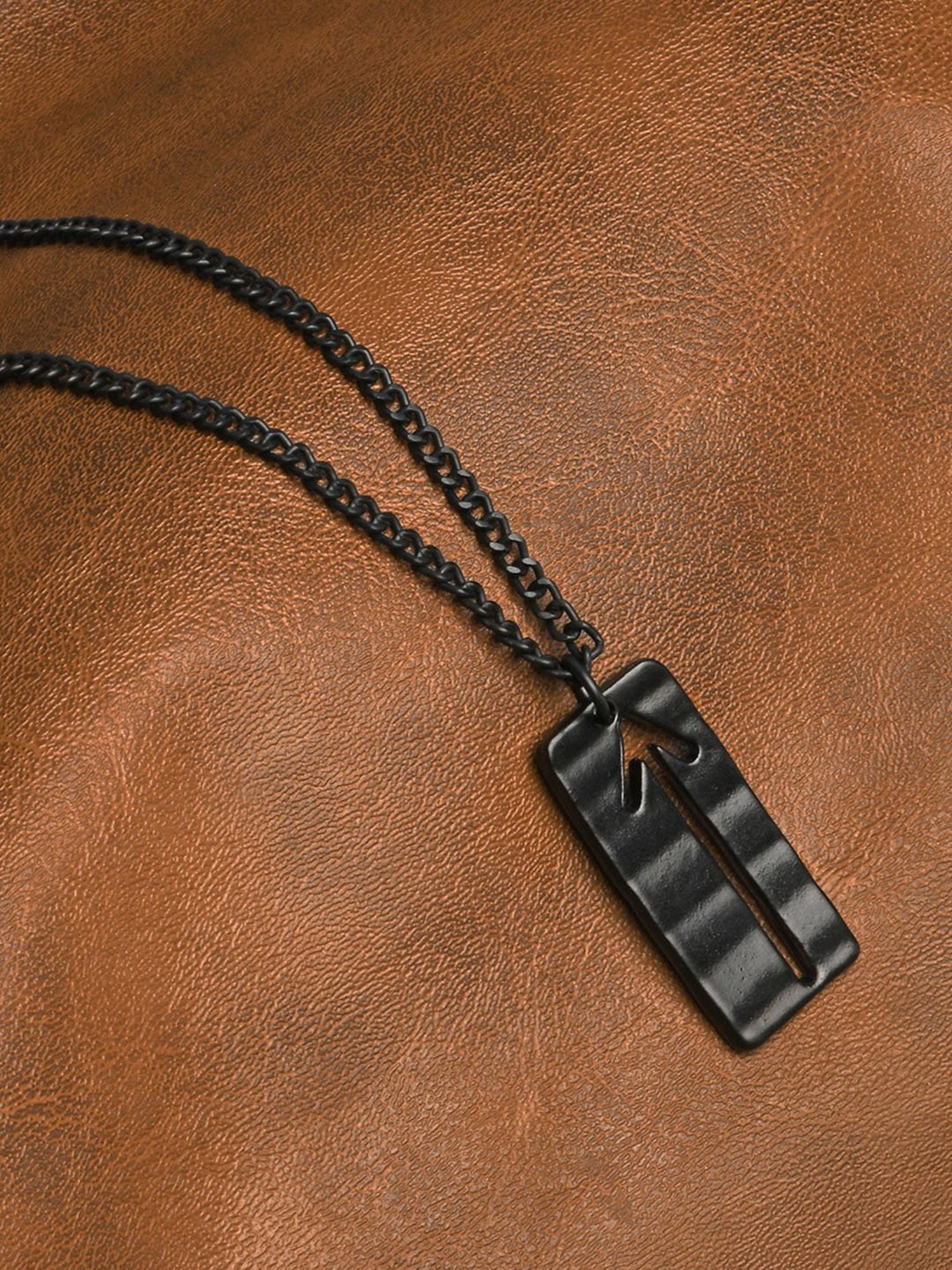 The Bro Code Black Dog Tag Charm Pendant Necklace For Men