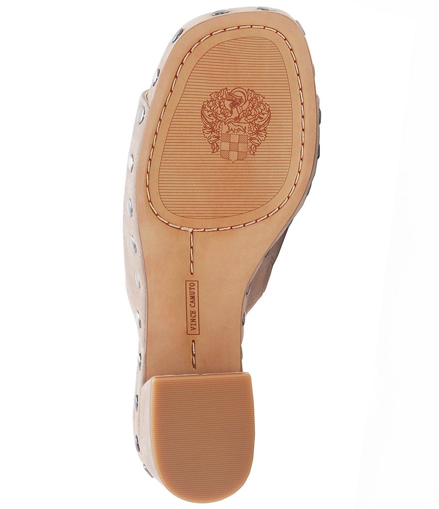 Vince Camuto Haniya Studded Suede Square Toe Mules