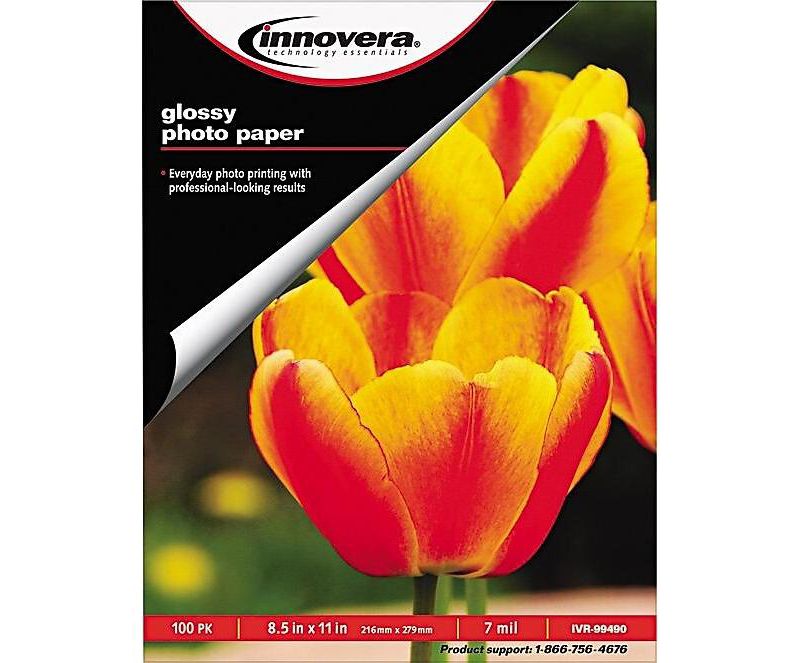 Innovera Glossy Photo Paper 8-1/2 x 11 100 Sheets/Pack 99490