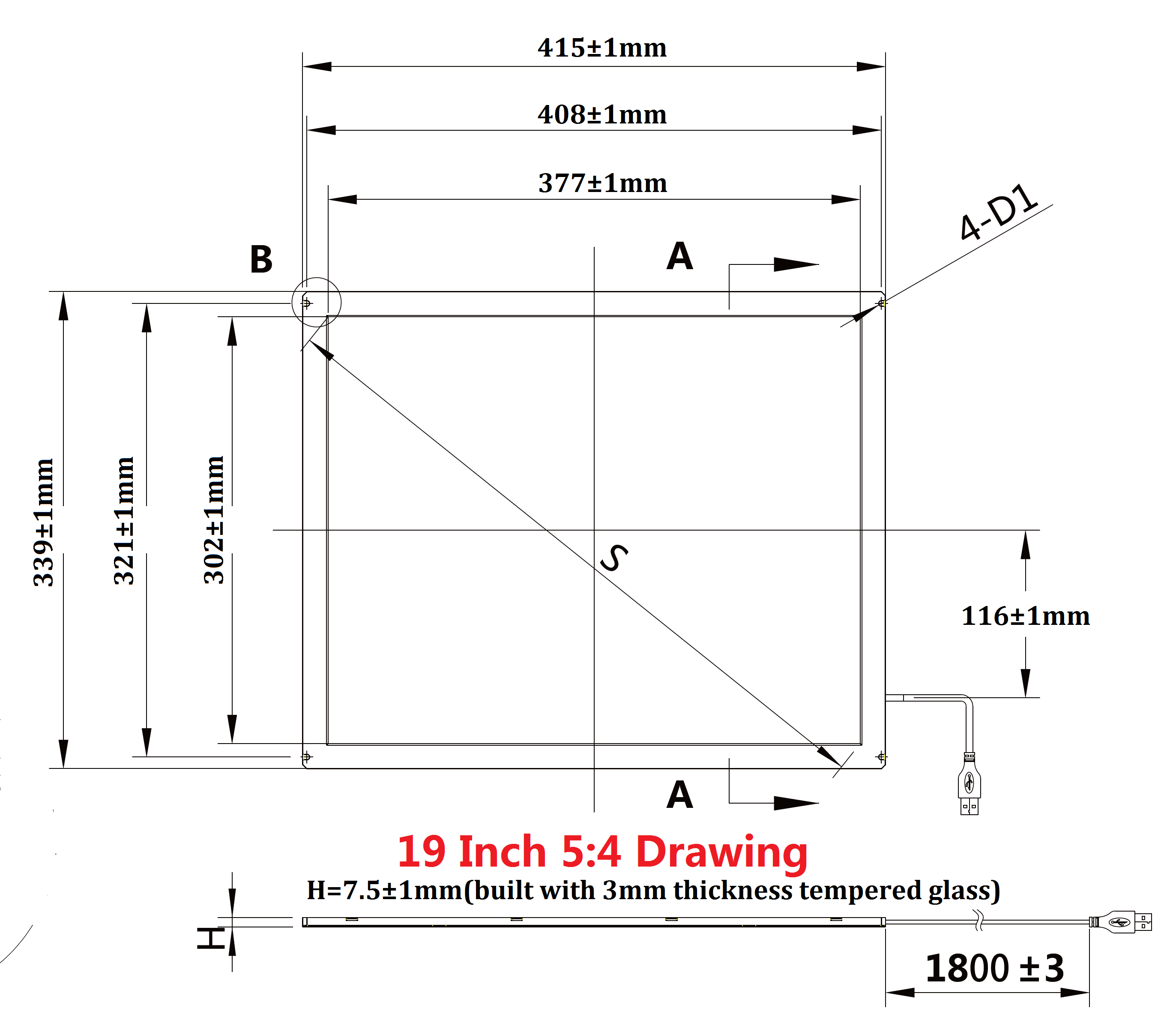19 Inch 5:4 Ratio Multi Points IR Touch Screen Infrared Touch Panels Overlay USB Free Driver HID Compatible