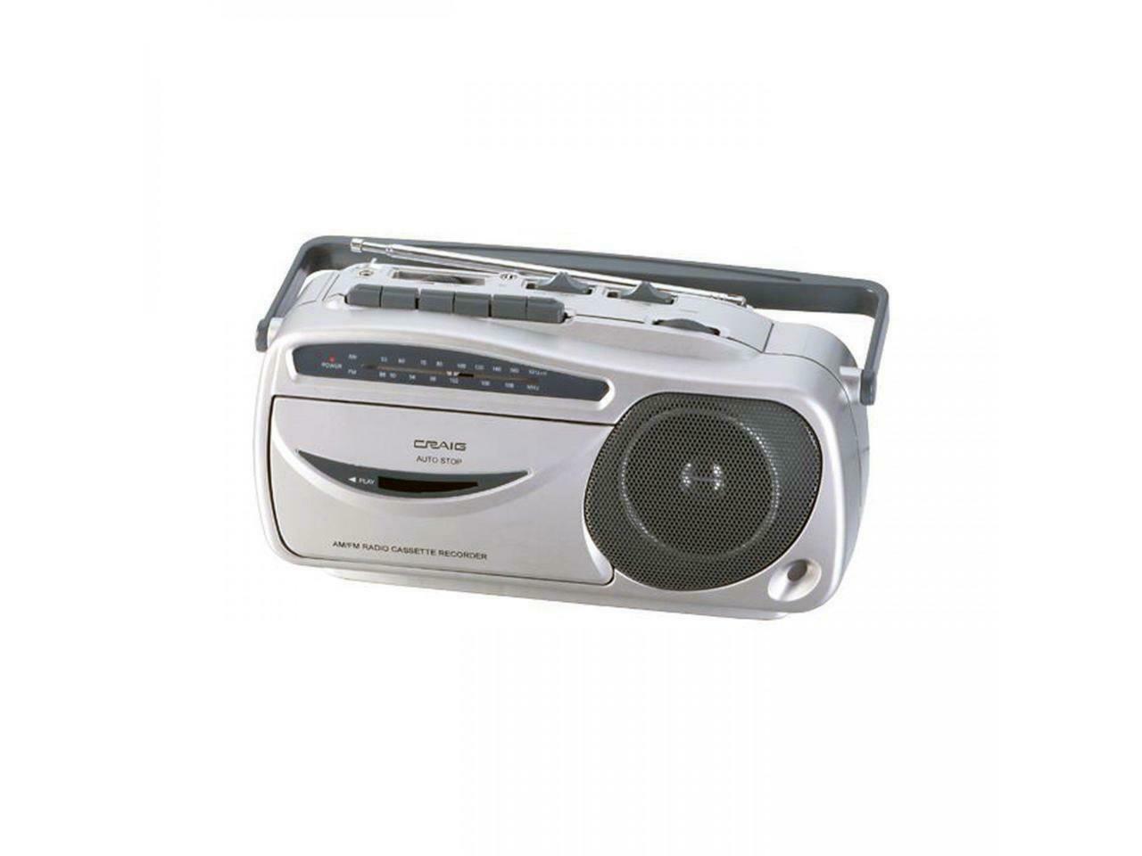 Craig Electronics CD6911 Portable AM/FM Radio Cassette Player with Recorder
