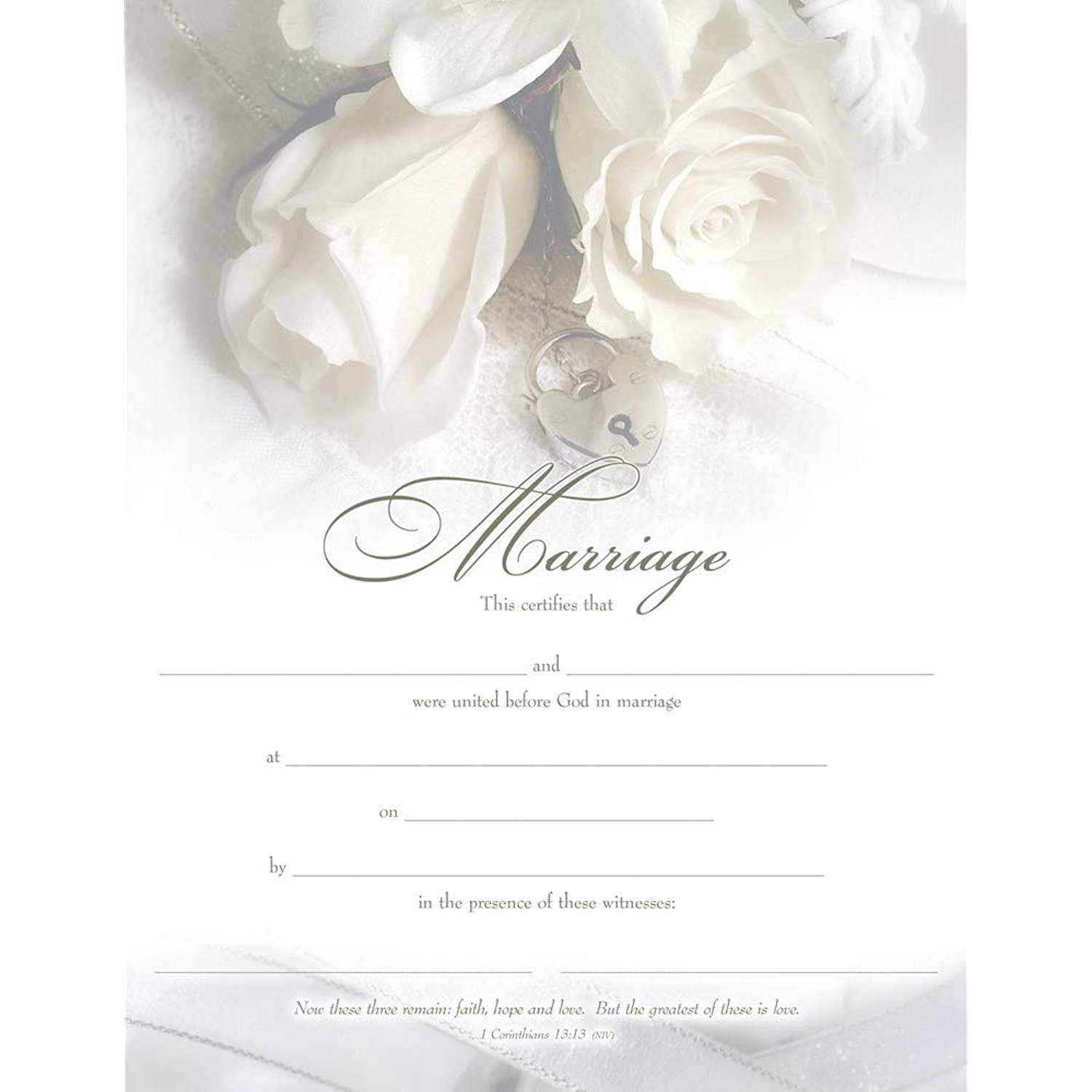 Warner Press 304035 Certificate - W-Marriage, Premium Bronze Foil Embossed by Warner Press