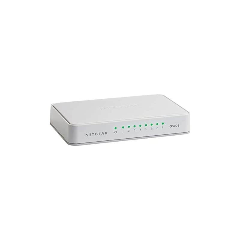 8-Port Gigabit Ethernet Unmanaged Switch (GS208) - Desktop or Wall Mount, Home Network Hub, Ethernet Splitter, Silent Operation, Plug-and-Play