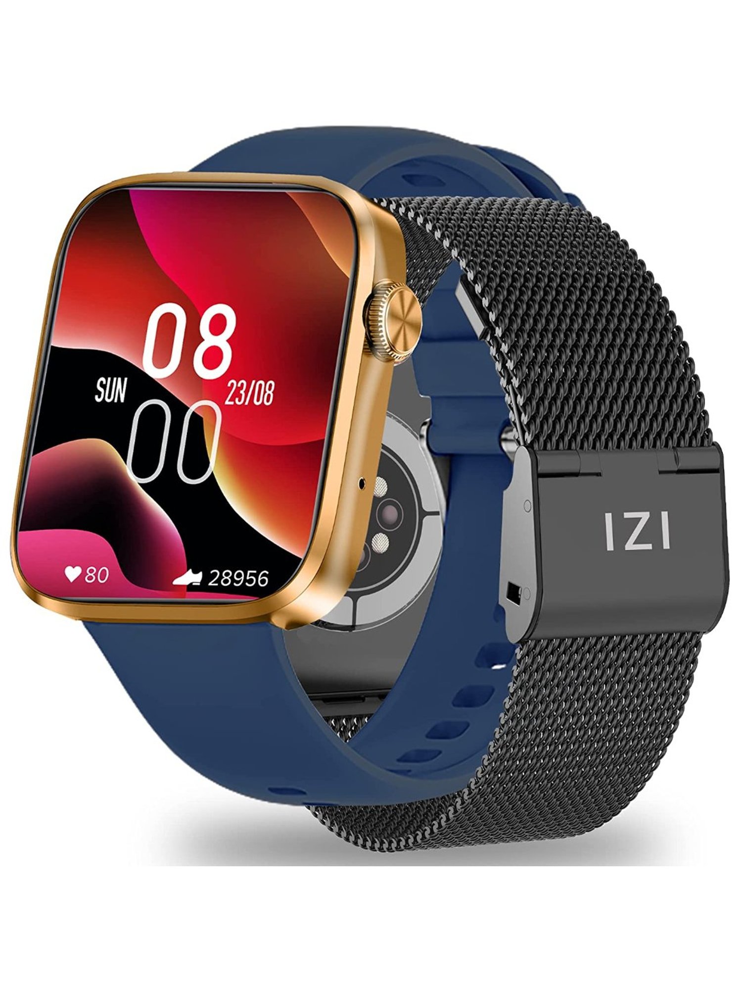 IZI SmartPro 1.9 inch PPI 326 UHD Smartwatch with 2 Premium Straps Included Steel + Silicone