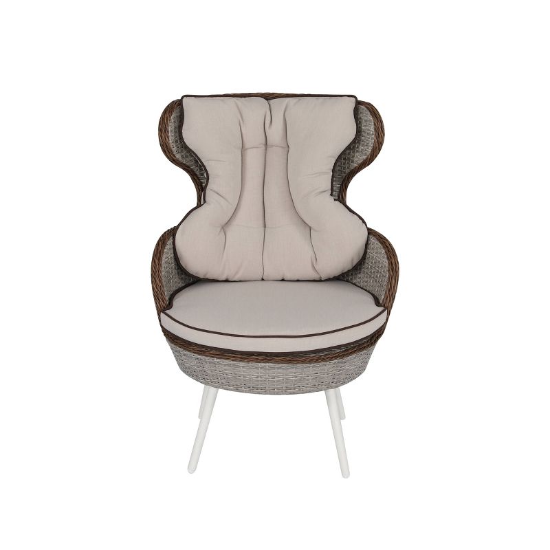 3pc Wicker Patio Bistro Set Brown/Tan - Nuu Garden