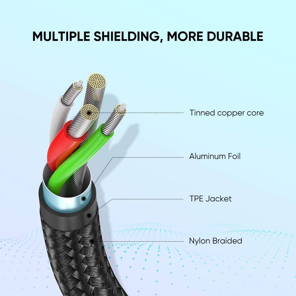 UGREEN USB Type C Cable Nylon Braided USB A to USB C Fast Charger Compatible for Samsung Galaxy S20 S10 S9 S8 Note 9 8 GoPro Hero 7 5 6 PS5 Controller Nintendo Switch LG G8 G7 V40 (1.5ft)