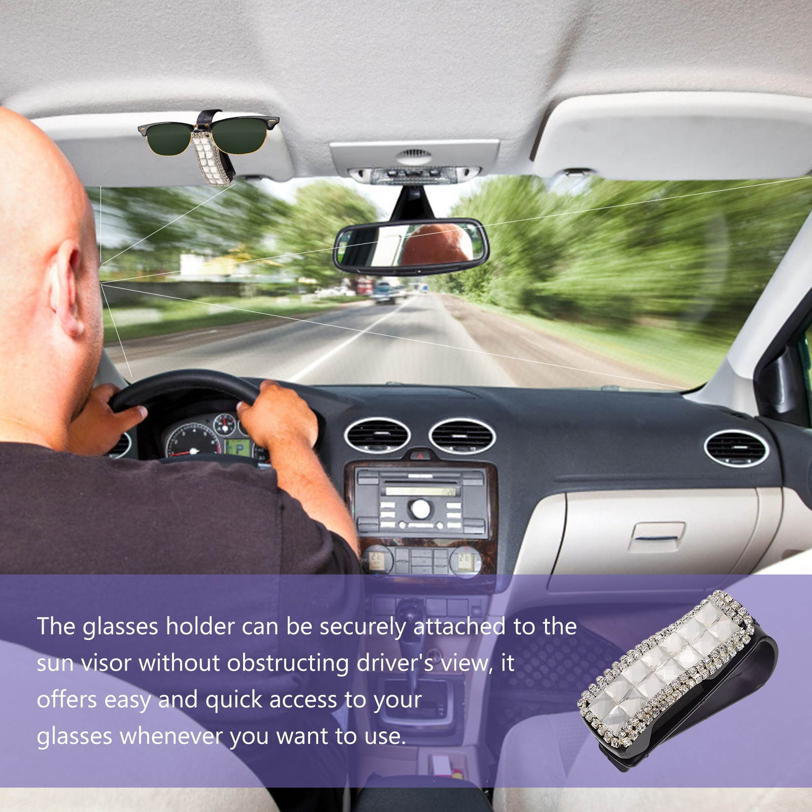 2Pcs Practical Beautiful Auto Sunglasses Mount Car Sunglasses Holders Sun Visor Glasses Holders