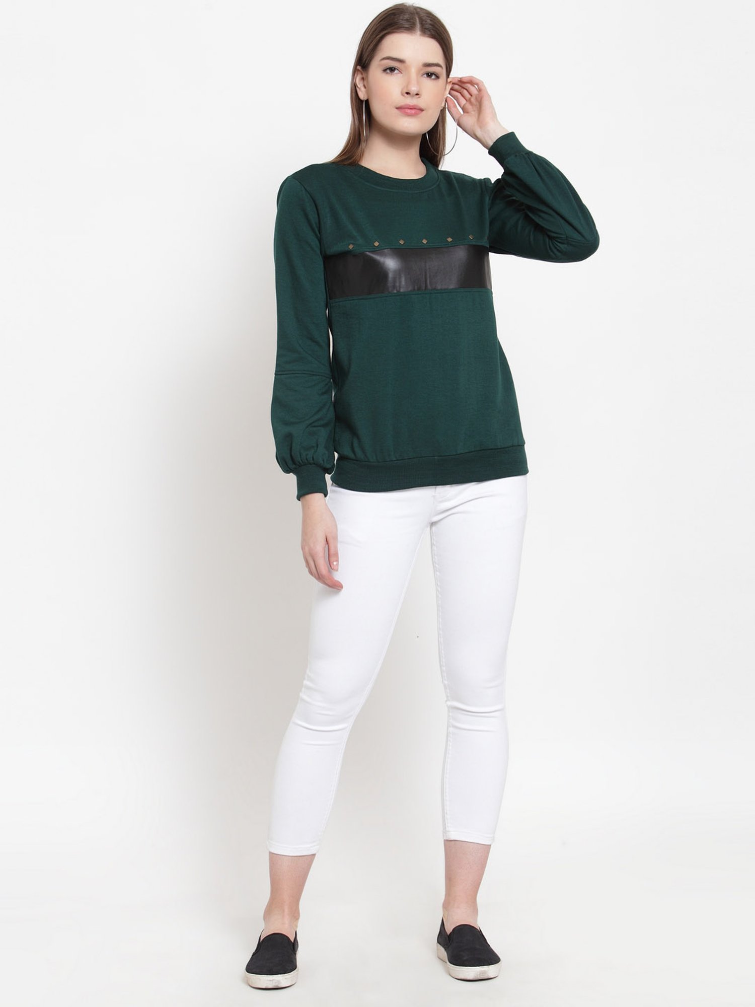 Belle Fille Teal Full Sleeves Sweatshirt