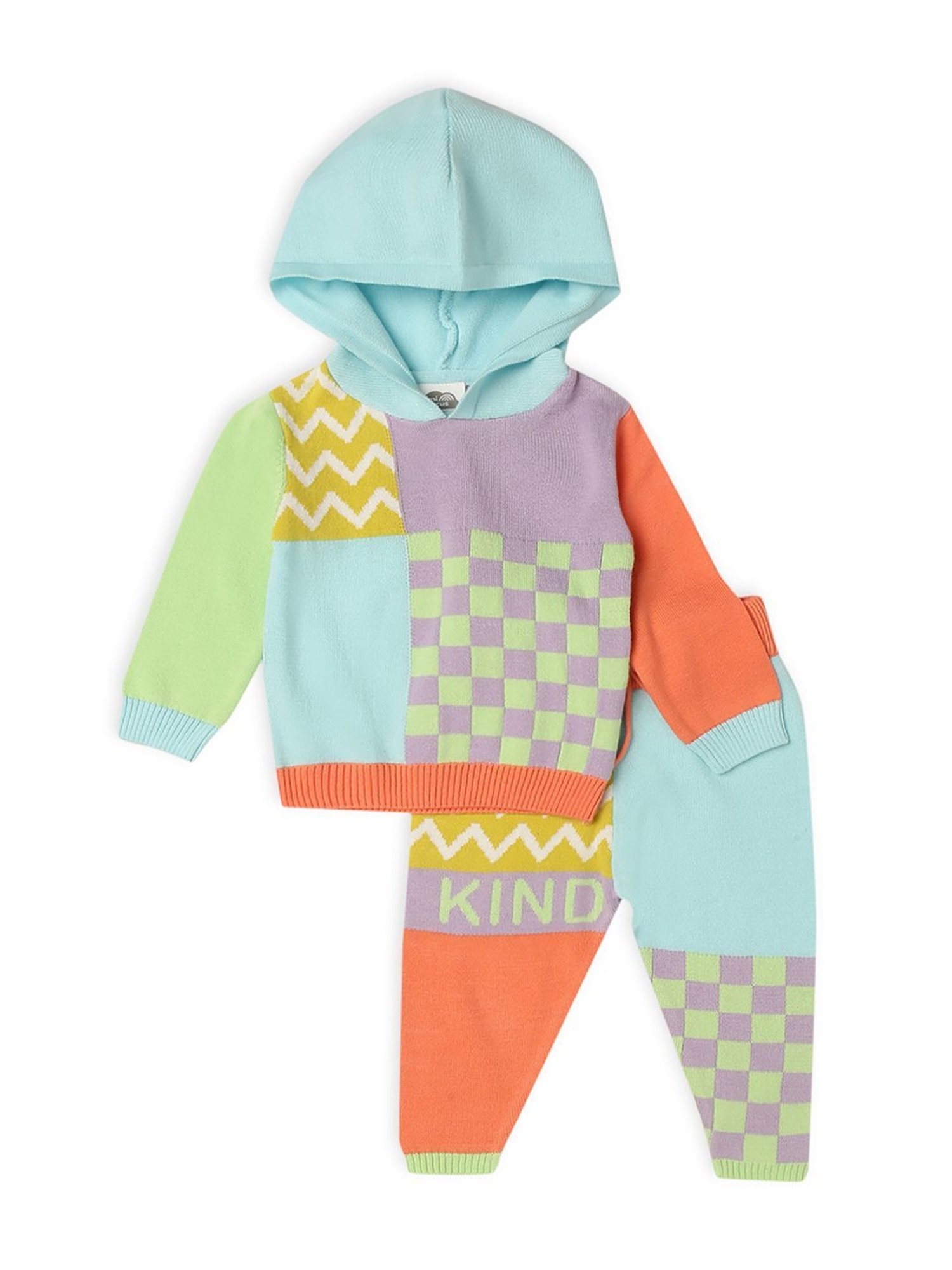 MiArcus Kids Multicolor Cotton Printed Full Sleeves Hoodie Set