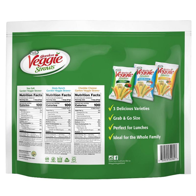 Sensible Portions Veggie Straws Vegetable and Potato Snacks Multipack - 12ct