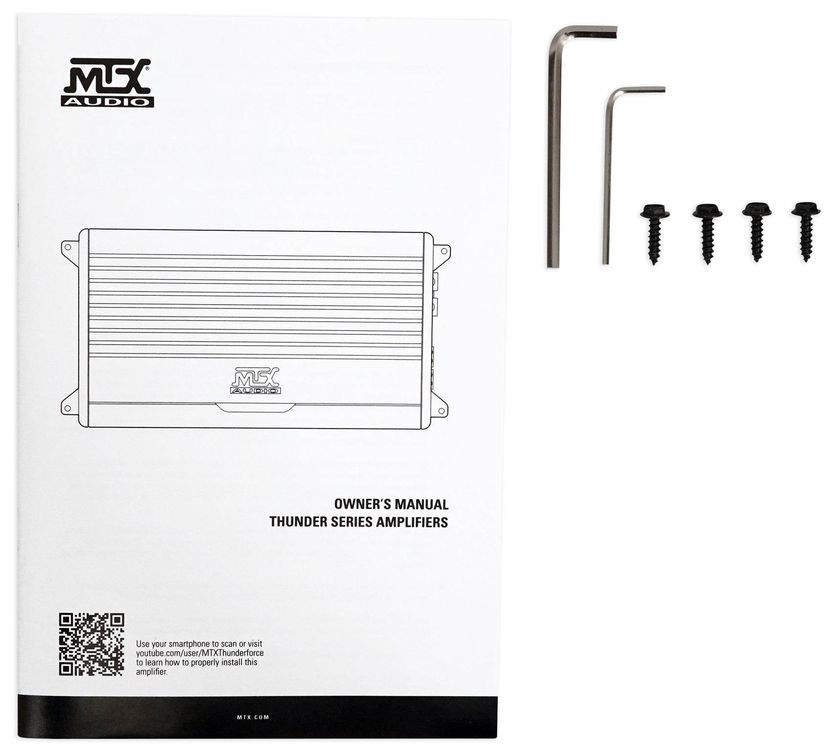 MTX THUNDER500.1 500 Watt RMS Mono Class D 2-Ohm Car Audio Amplifier+Amp Kit