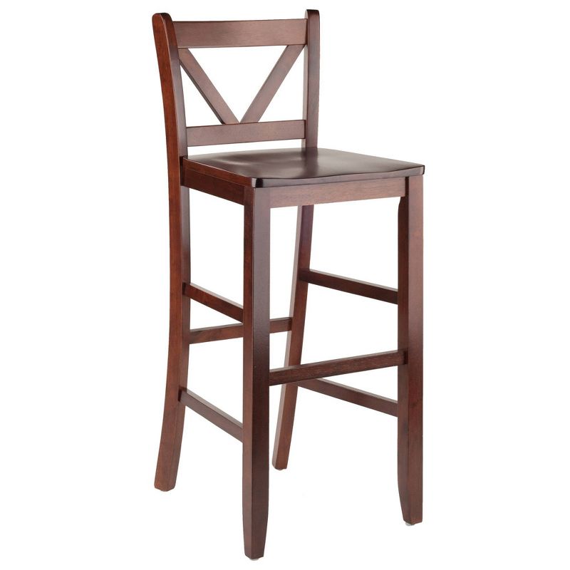 Set of 2 Victor V-Back 30" Barstool Wood/Walnut - Winsome