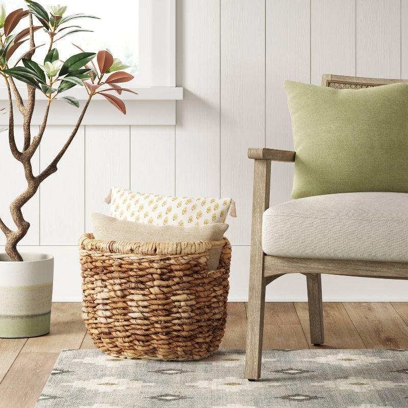 13" x 13" Woven Oval Basket with Cut Off Handle - Threshold™