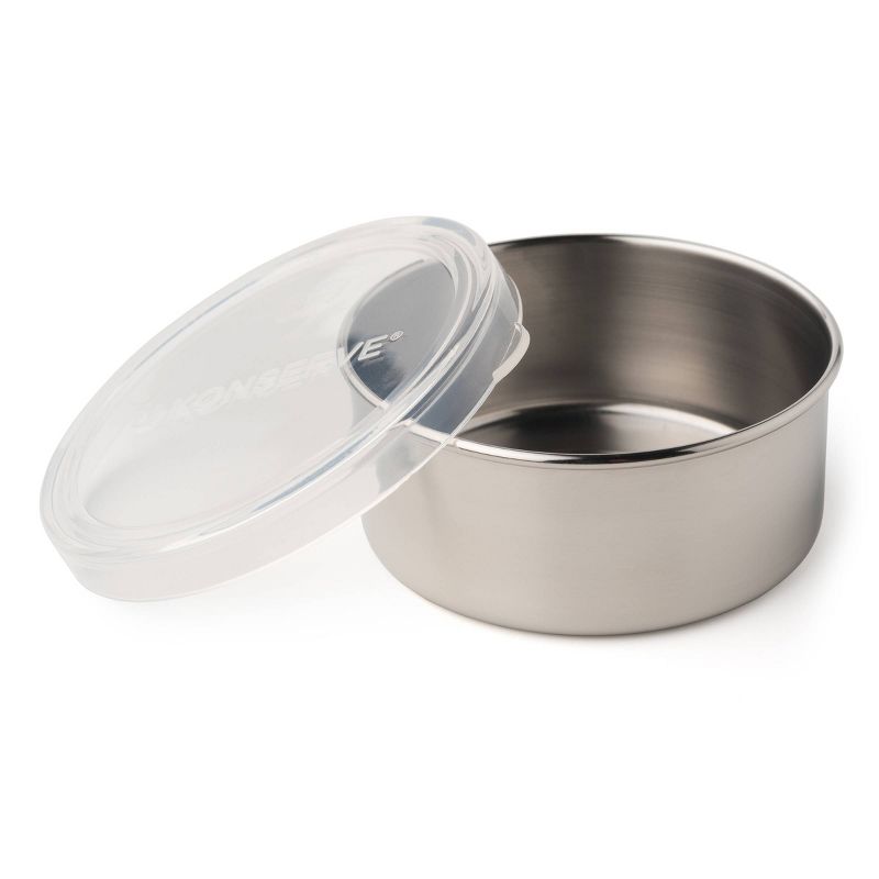 U-Konserve Stainless Steel Food-Storage Container Round 9oz - Clear Silicone Lid