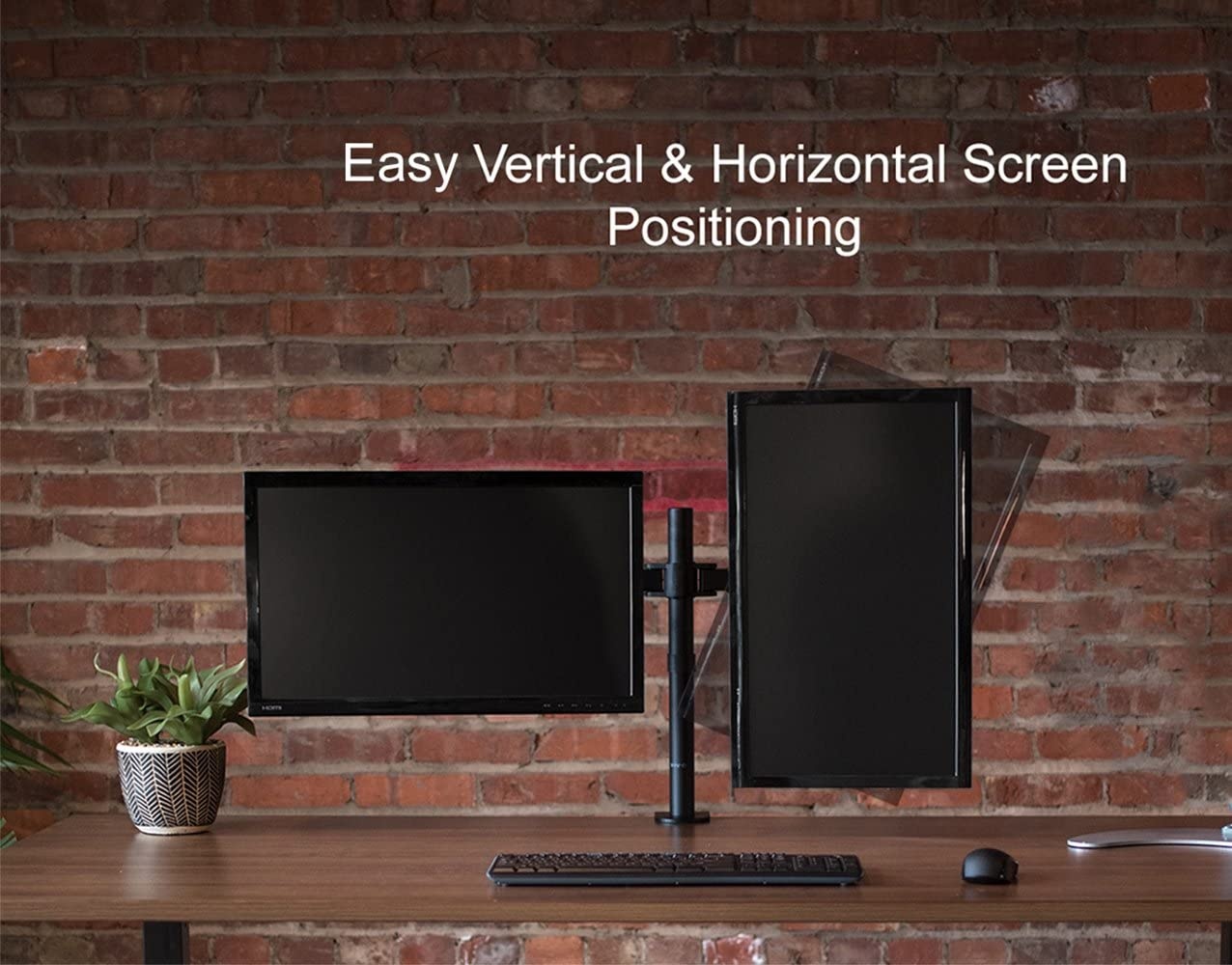 VIVO Dual LCD Monitor Desk Mount Stand Heavy Duty Fully Adjustable Fits 2 Screens up to 27" (STAND-V002)