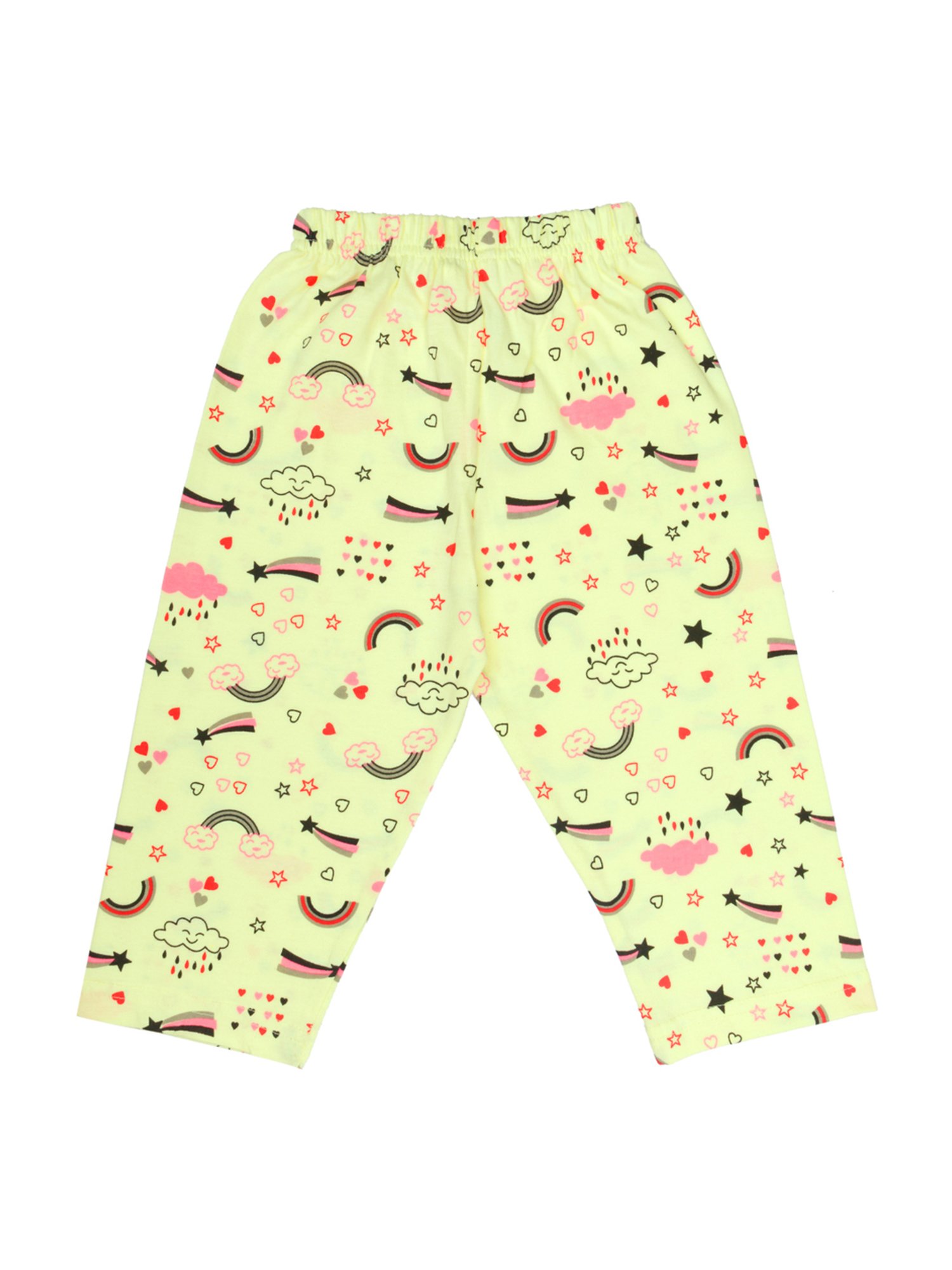 Todd N Teen Kids Yellow Cotton Printed T-Shirt & Capris