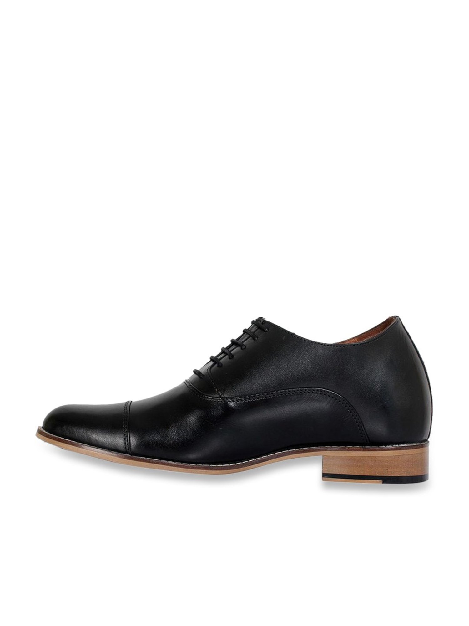 Celby Men's Height Increasing Black Oxford Shoes