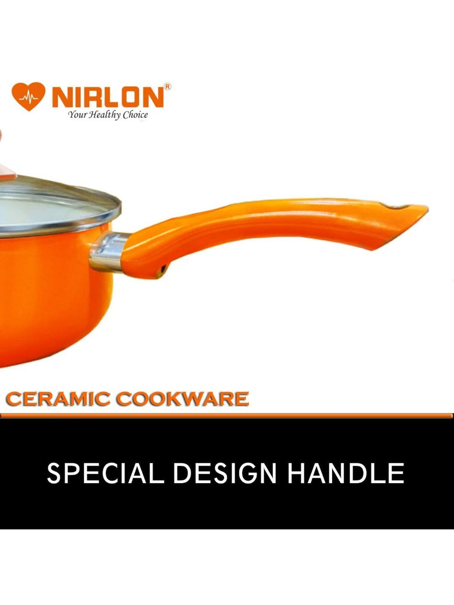 Nirlon Orange Aluminium Non-Stick Induction Cookware - Set of 2