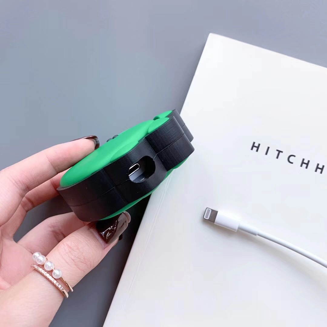 Cute Case for Airpods Case,AirPods 2 Case,Airpods Accessories,Airpods Skin,Cute Cartoon Pink Piglet Slicone Girls Kids Protective Cover Case Compatible for Airpods 1 & 2 Charging Case (Green)